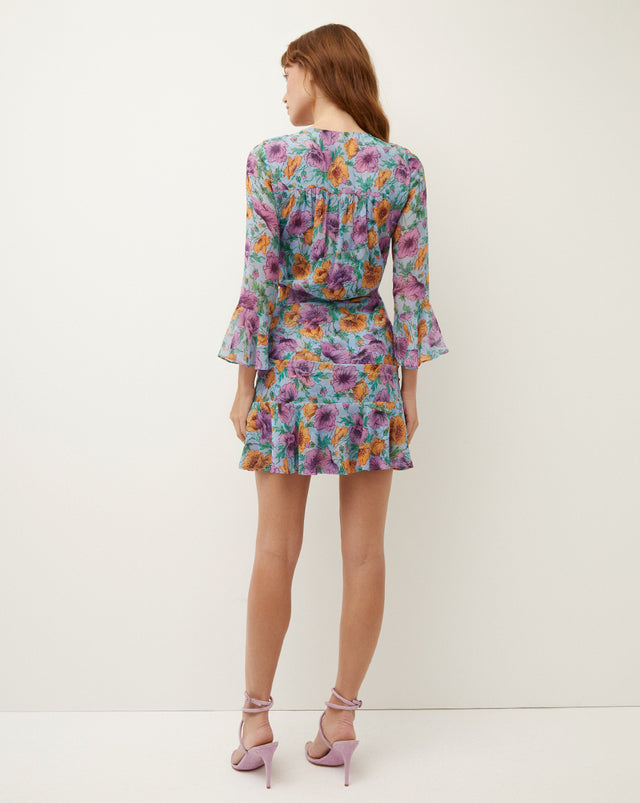 Sean Floral-Print Dress - Lake Blue Multi - 4