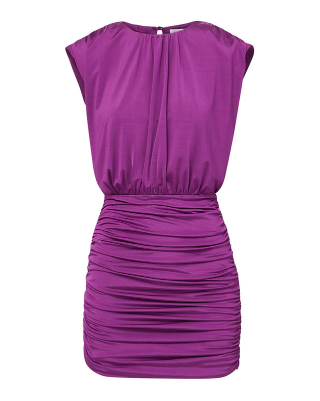 Bora Draped Dress - Dark Violet - 5