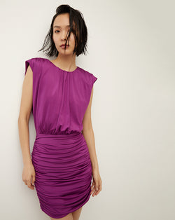 Bora Draped Dress - Dark Violet