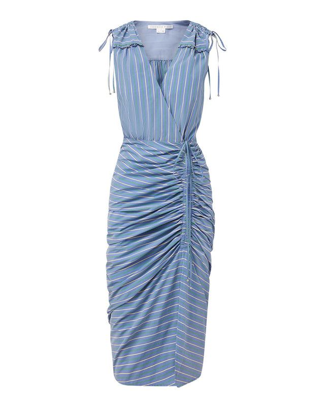 Teagan Striped Dress - Blue/Kelly Green - 6