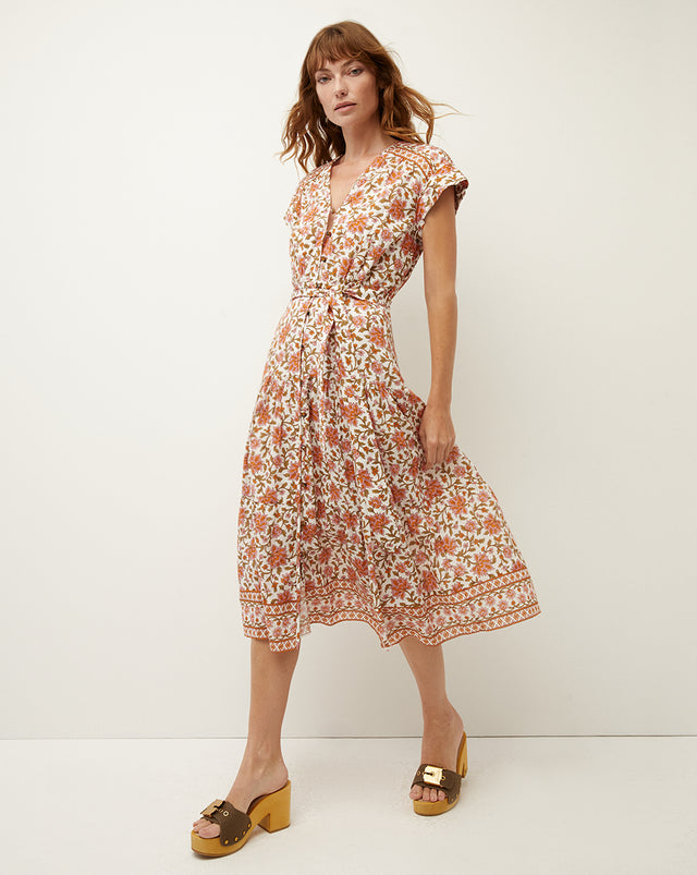 Lexington Floral Block-Print Dress