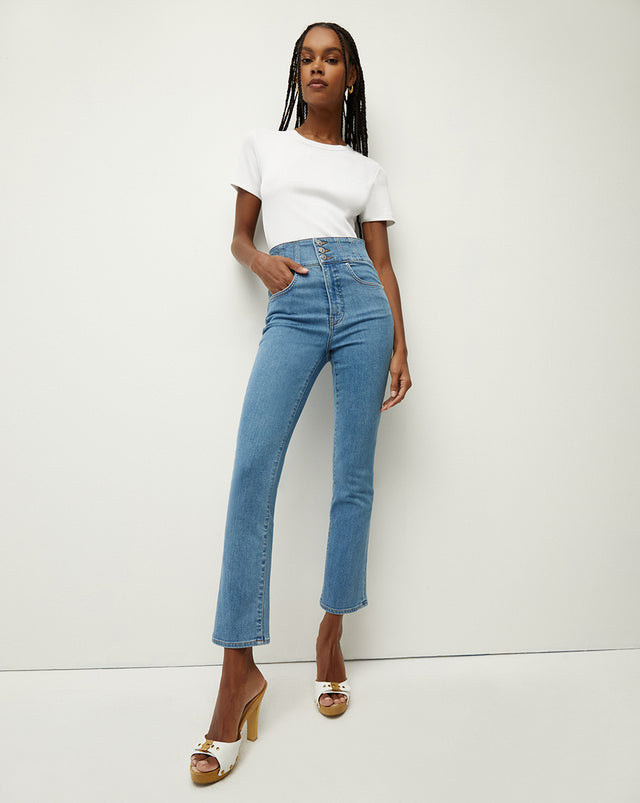 Carly Skinny-Flare Jean | Corset Waistband - Float On - 1