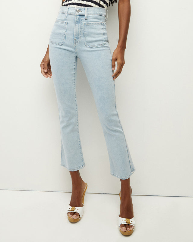 Carly Kick-Flare Jean, Patch Pockets, Extended