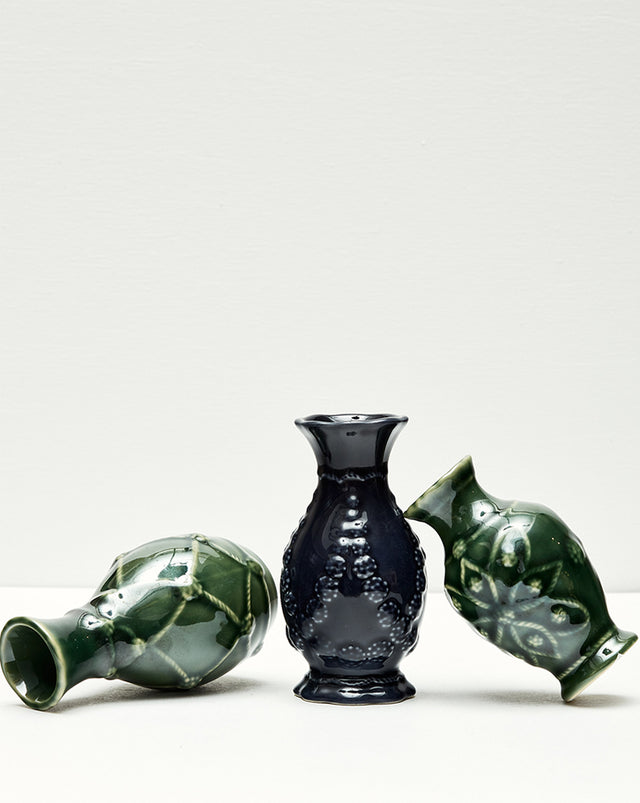 Jardins Du Monde Green Mini Vase Trio