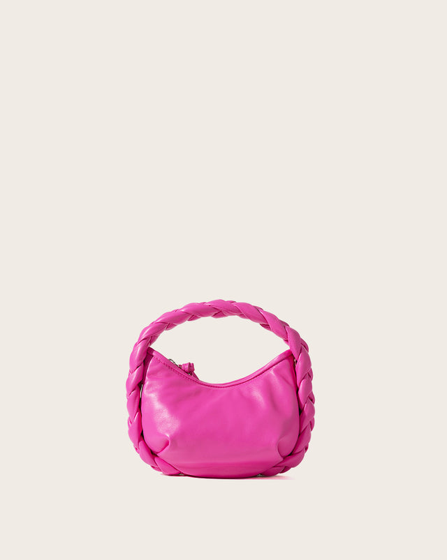 Espiga mini braided handle leather handbag