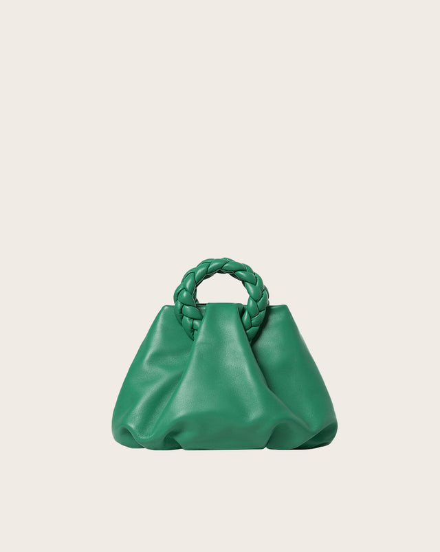 Hereu Bombon Shiny Braided Leather Top-Handle Bag, Blue, Women's, Handbags & Purses Top Handle Bags