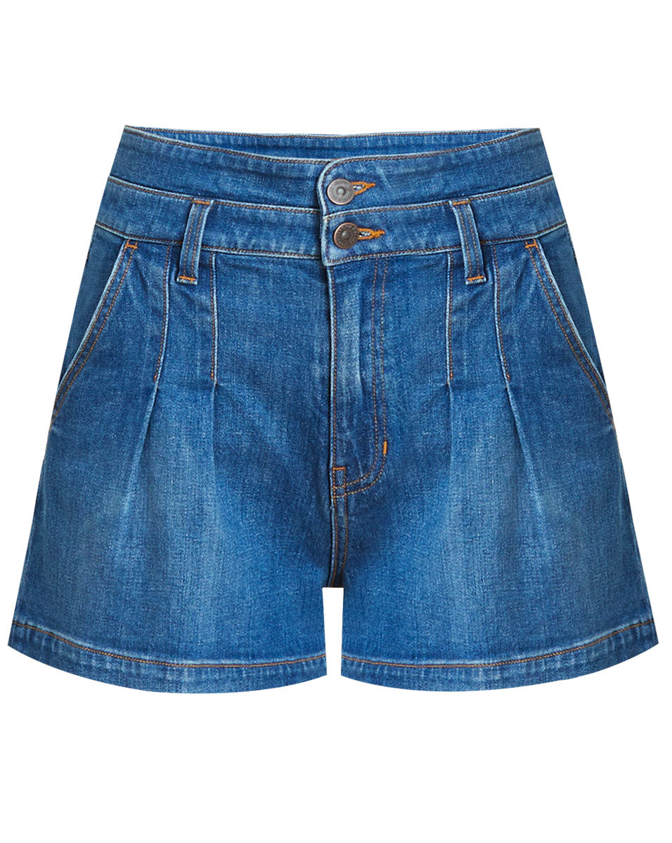 California Pleated Jean Shorts