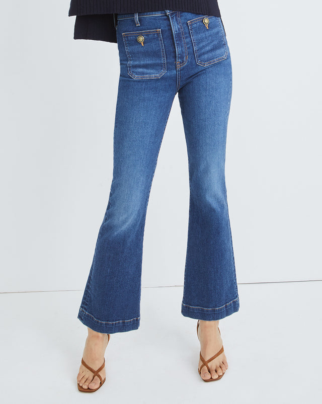 Carson Ankle-Flare Jean | Patch Pockets - Bright Blue - 2
