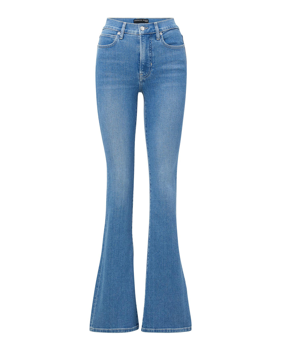 Veronica Beard Beverly Skinny-Flare Jean - Iceberg