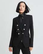Veronica Beard Leather Moto Dickey - Black