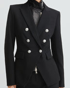 Veronica Beard Leather Moto Dickey - Black
